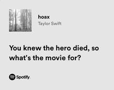 an advertisement with the words you knew the hero died, so what's the movie for?