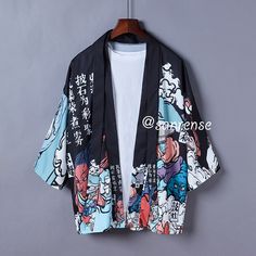 Fabric Material: Ice Silk. PolyesterColor: Yellow. BlackSize Chart: One Size Size One Size Bust 131cm/51.61" Length 70cm/27.58" Sleeve 31cm/12.21" Black Summer Kimono With Kimono Sleeves, Black Cotton Kimono For Summer, Black Kimono Sleeves Top For Spring, Fitted Black Kimono For Beach, Black Spring Beach Kimono, Spring Beach Kimono In Black, Spring Beach Black Kimono, Black Relaxed Fit Kimono For Spring, Black Long Sleeve Kimono With Floral Print