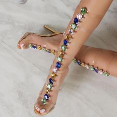 Heels Clear, Buckle Heels, Louis Vuitton Shoes Heels, Shoe Heels, High Heeled Sandals, Crystal Sandals, Gladiator Heels, Unusual Jewelry