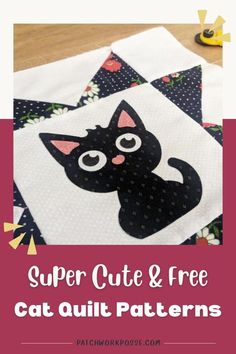 A collection of cat quilt patterns featuring different sizes, styles and designs. Make one quilt block for a pillow or wall hanging or add more blocks to finish a baby quilt to a lap quilt size. Great variety and for any level of quilter. Calling the cat lover in you and aspiring quilters! If you’re searching for adorable and beginner-friendly quilt patterns to showcase your feline affection, you’ve come to the right place. Quilt Patterns Simple, Modern Baby Quilt Patterns, Lap Quilt Size, Cat Quilt Block, Animal Baby Quilt, Quilt Planner, Layer Cake Quilt Patterns, Cat Quilt Patterns, Christmas Quilt Blocks