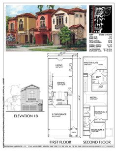 the floor plan for this three story house is shown in two different colors and sizes