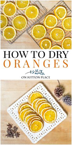 how to dry oranges on a cutting board