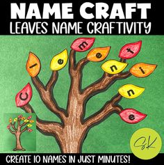 the name craft leaves name craftivity for kids