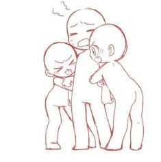 a drawing of two people hugging each other with one person holding the other's head