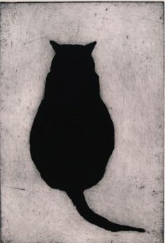 a black cat silhouetted against a white background