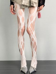 This price is for a pair of tights only, others are not included. White Ripped Tights, White Stretch Tights For Summer, White Tight Thigh High Hosiery, White Tight Thigh-high Hosiery, White Tight Thigh-high Stockings, Stretch White Summer Tights, White Stretch Thigh High Stockings, Fitted White Thigh-high Tights, White Stretch Hosiery For Winter