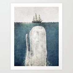 a whale with a ship in the background