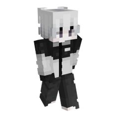 an image of a minecraft character in black and white