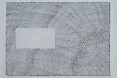 an abstract black and white drawing with lines on it's surface, in the center is a rectangle shaped square