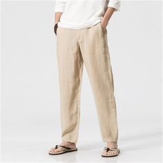 Men's Linen Pants Trousers Summer Pants Beach Pants Drawstring Elastic Waist Straight Leg Plain Comfort Outdoor Casual Daily Linen / Cotton Blend Basic Streetwear Black Khaki Lenin Pants For Men, Loose Pants Outfit Men, Linen Fashion Men, Mens Linen Trousers, Linen Pants Outfit Men, Lenin Pants, Cotton Pants Mens, Linen Menswear, Mens Cotton Pants