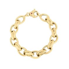 Roberto Coin Bracelet Roberto Coin 18K Yellow Gold Oval Alternating Link Bracelet Dana Rebecca Designs, Italy Style, Roberto Coin, Fire Heart, Disc Necklace, Gold Design, Diamond Earrings Studs, Diamond Studs, Link Bracelets