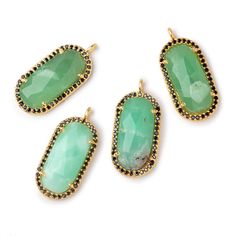 This Vermeil Bezeled Chrysoprase Faceted Oval Pendant with Black CZs is sold as 1 focal piece and measures 24.5x11mm with the ring. Making Beads, Oval Pendant, Focal Bead, The Ring, Jewelry Making Beads, Buy Now, Jewelry Making, Beads, Ring