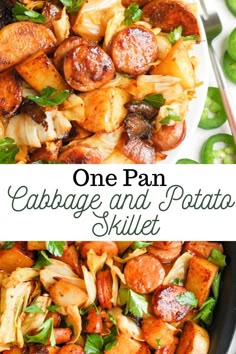 one pan cabbage and potato skillet is an easy, healthy dinner that's ready in under 30 minutes