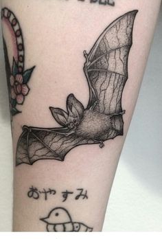 a black and white photo of a bat on the arm