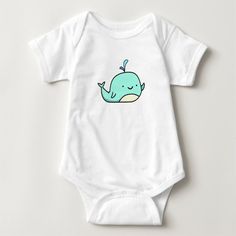 Cute Kawaii Blue Whale Baby Bodysuit, Infant Unisex, Size: Newborn, White Baby Silhouette, Baby Whale, Personalized Baby Clothes, Babies Newborn, Baby Clothes Patterns, Bundle Of Joy, Grey Baby, Ideas Party, Blue Whale