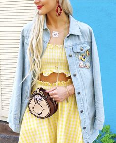 Belle Disneybound | Disney Outfit Ideas | Disney Shirts | Disney Style | Minnie Style | Disneyland Outfits | Minnie Ears Belle Disneybound, Danielle Nicole Disney, Cute Disney Outfits, Disney Photo Ideas, Disney Purse, Disney World Outfits, Disney Inspired Fashion, Disneyland Outfits