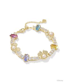 Celebrate joyful style and Disney fun with the Disney | Kendra Scott Gold Mickey Mouse and Minnie Mouse Tennis Bracelet in Multi Mix. From the miniature iterations of Disney’s eternal sweethearts to its gorgeous crystal details, there’s so much to love about this timeless tennis bracelet. As elegant as it is whimsical, this wrist stack stunner will have you smiling ear to ear. Metal 14k Yellow Gold Over Brass Material Lavender Crystal, Light Blue Crystal, Yellow Crystal, Pink Crystal, White Pear Disney Jewelry Kohl's, Gold Mickey Mouse, Mickey Mouse And Minnie Mouse, Short Pendant Necklace, Wrist Stacks, Bar Jewelry, Greek Jewelry, Zodiac Jewelry, Disney Jewelry