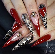 Long Gel Nails, Special Nails, Stiletto Nail Art, Art Design Ideas, Pointed Nails, Stiletto Nails Designs, Animal Print Nails, Prom Nails, Luxury Nails