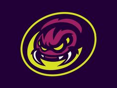 an image of a purple and yellow dragon logo