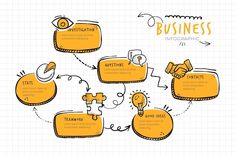 business info graphics with keywords and icons