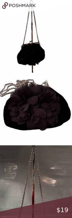 Velvet Flower Crossbody Evening Coin Purses Party Clutch Vintage Handbag Black Velvet Flower, Velvet Flowers, Party Clutch, Black Crossbody Purse, Vintage Handbag, Party Purse, Good Good, Handbag Black, Black Crossbody