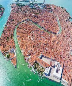 an aerial view of the city of venice