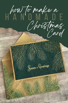 How To Make A Handmade Christmas Card Handmade Christmas Card Ideas, Spellbinders Christmas Cards, Embossed Christmas Cards, Elegant Christmas Cards, Christmas Card Tutorials, Christmas Branches, Christmas Card Ideas, Diy Holiday Cards, Poinsettia Cards