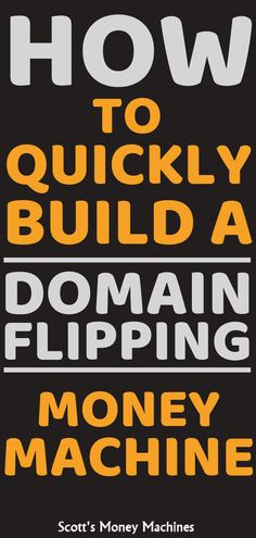 the book how to quickly build a domain flipping money machine by scott's money machines