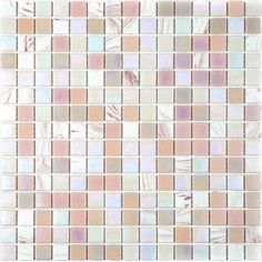 a white and pink mosaic tile pattern