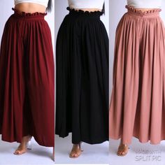 Absolutely Gorgeous Palazzo Pants In Burgundy, Mauve And Black. Features Ruffle Top Design And Fastens Via Button And Zipper. Wide Leg And No Pockets. High-waist Pink Pants With Buttons, High Waist Pink Pants With Buttons, Pink Buttoned Pants, Chic Pink Bottoms With Buttons, Plaid Dress Pants, Khaki Cargo Pants, Wide Leg Crop Pants, Wide Leg Palazzo Pants, Wide Leg Dress Pants