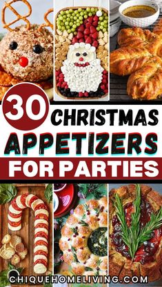 christmas appetizers for parties with text overlay