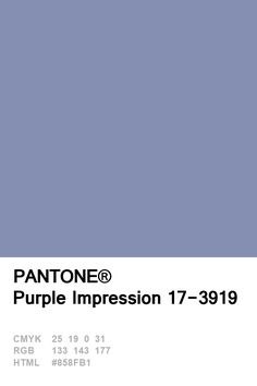 pantone's purple impression 17 - 399 is shown in the color blue