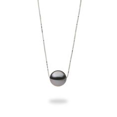 Necklace 14k White Gold 9-10mm Tahitian Black Pearl, "B" Grade 16-18" adjustable lite box chain Locally Made in Hawaiʻi Forever Guarantee (Lifetime Warranty on the life of the piece) Free Shipping on USA Orders $100 or more Due to their nature, no two pearls are alike. Pearls will vary in color, shape and overtone. Dimples, birthmarks, surface imperfections may be present and speak to their nature making each pearl unique. Tahitian Black Pearl Necklace, Floating Pearl Necklace, Slider Necklace, Peacock Pearl, Black Pearl Necklace, Tahitian Black Pearls, White Gold Necklaces, Tahitian Pearls, Jewelry Repair