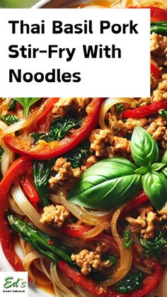 stir fry with noodles and vegetables on a white plate