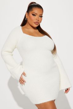 Available In Lavender And Cream. Cozy Sweater Mini Dress Sweetheart Neckline Long Sleeve Stretch Dress Length = 33" 64% Polyester 36% Acrylic Imported California Proposition 65 WARNING: Cancer and Reproductive Harm - www.P65Warnings.ca.gov. | Amirah Cozy Sweater Mini Dress in Cream size 3X by Fashion Nova Sweetheart Neckline Long Sleeve, Cream Fashion, Sweater Mini Dress, Dress Sweetheart Neckline, Mini Sweater Dress, Cozy Sweater, Cream Dress, Stretch Dress, Cozy Sweaters