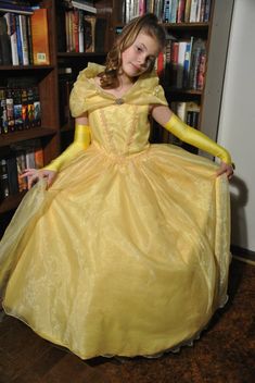 Belle Gown based on Emma Watson's Gown in Beauty and the Beast Princess Style Gold Gown For Dress-up, Gold Gown With Fitted Bodice For Pageant, Yellow Princess Wedding Gown, Gold Ball Gown For Fancy Dress, Yellow Fitted Ball Gown, Fitted Yellow Ball Gown, Fitted Floor-length Yellow Ball Gown, Yellow Princess Style Party Gown, Gold Princess Ball Gown For Pageant