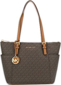 Brown Monogram Canvas Bag With Zipper Pocket, Gold Tote Bag With Logo Hardware, Gold Travel Bags With Logo Hardware, Classic Monogram Canvas Bag With Zipper Closure, Brown Monogram Canvas Shoulder Bag With Logo, Brown Monogram Canvas Bag With Logo Hardware, Brown Monogram Canvas Bags With Logo Hardware, Luxury Gold Bag With Zipper Pocket, Luxury Brown Bag With Zipper Pocket