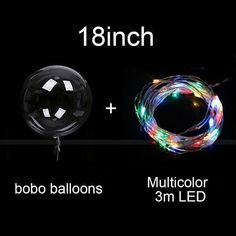 two balloons with lights are shown next to each other