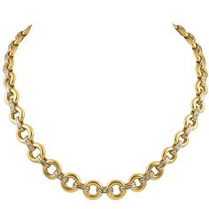 Cartier Gold Diamond Chain | 1stdibs.com Gold Diamond Chain, Cartier Diamond, Vintage Chain Necklace, Cartier Gold, Cartier Necklace, Necklaces Chain, Vintage Chain, Yellow Gold Jewelry, Diamond Chain