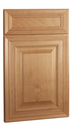 an unfinished kitchen cabinet door is shown in light wood finish, with no doors or drawers