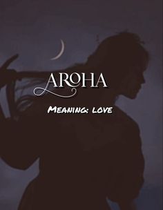 an image of a woman with long hair and the words aria meaning love on it