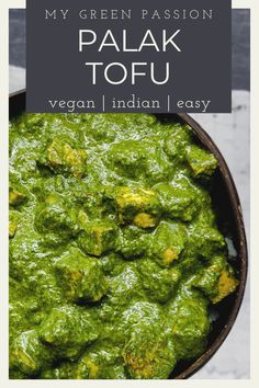 Indian Spinach, Tofu Curry, Idee Pasto Sano, Tofu Recipes, Vegan Dinner Recipes, Delicious Vegan Recipes, Vegan Eating, Vegan Dishes