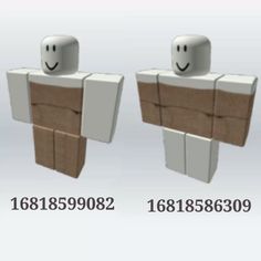 two cardboard figures with faces and numbers on them, one is white and the other is brown