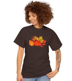 🍁 Embrace the Fall season with this gorgeous nature-inspired cotton t-shirt with a unique Autumn leaves design, perfect Fall fashion for the Autumn wardrobe! Available in sizes S - 2XL 🍁 Choose from: ✨ Dark Chocolate ✨ White ✨ Natural ✨ Cardinal Red  🍁For an oversized fit, size up at least 1 or 2 sizes from your usual size. Size down for a snug fit. Many find their usual retail size works well for a typical unisex loose fit. Please refer to the size chart in the photos as a guide.  CARE INSTR Nature-inspired Relaxed Fit Short Sleeve T-shirt, Relaxed Fit Nature-inspired Short Sleeve T-shirt, White Cat Print T-shirt For Fall, Cotton T-shirt With Cat Design For Fall, Fall Plants Print Cotton T-shirt, Fall Tee, Autumn Gifts, Fall Gifts, Fall Wardrobe