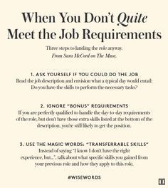 a poster with the words when you don't quite meet the job requirementss