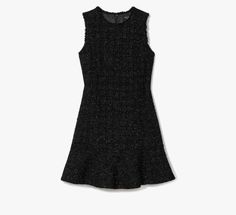 Achieve a polished look in an instant with our new mini dress: it's made from black tweed and features an elegant flounce hem. | Kate Spade Flounce Tweed Dress, Black - 2 Black Tweed, Tweed Dress, Tweed Fabric, Woven Dress, Dress Cuts, Polished Look, Kate Spade New York, Timeless Pieces, Dress Black