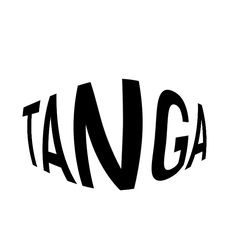 the word tanga written in black on a white background