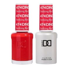 DND Nail Polish Gel & Matching Lacquer Set Duo 474 Striking Red Size: 15 Milliliters. Lucky Red Nail Polish Dnd, Pedi Colors, Dnd Gel Nail Polish, Dnd Nail Polish, Best Summer Nail Color, Luminous Nails, Dip Nail, Dnd Gel Polish, 2024 Nails