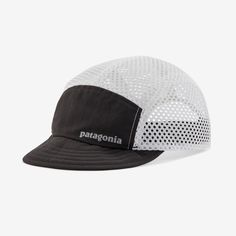 Inspired by our ultrarunning ambassadors, this lightweight, highly breathable short-brim cap folds down to fit in a pocket. The front panel and brim fabric is built from NetPlus® 100% postconsumer recycled nylon faille that's made from recycled fishing nets to help reduce ocean plastic pollution; with a DWR (durable water repellent) finish made without PFCs (perfluorinated chemicals) to shed moisture. Crown and back panels are 100% recycled polyester mesh. Made in a Fair Trade Certified™ factory Ocean Plastic Pollution, Cap Highlights, Duckbill Cap, Mesh Headband, Mtb Shorts, Mountain Bike Frames, Running Cap, Patagonia Shorts, Running Hats