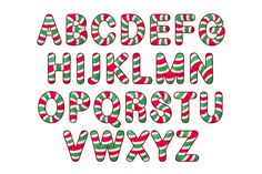 the letters and numbers are decorated with candy canes on white background stock photo - budget conscious christmas font